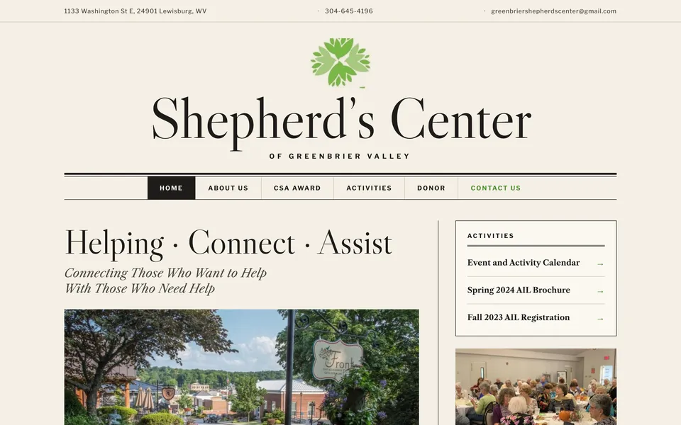 Shepherd’s Center of Greenbrier Valley design refresh concept