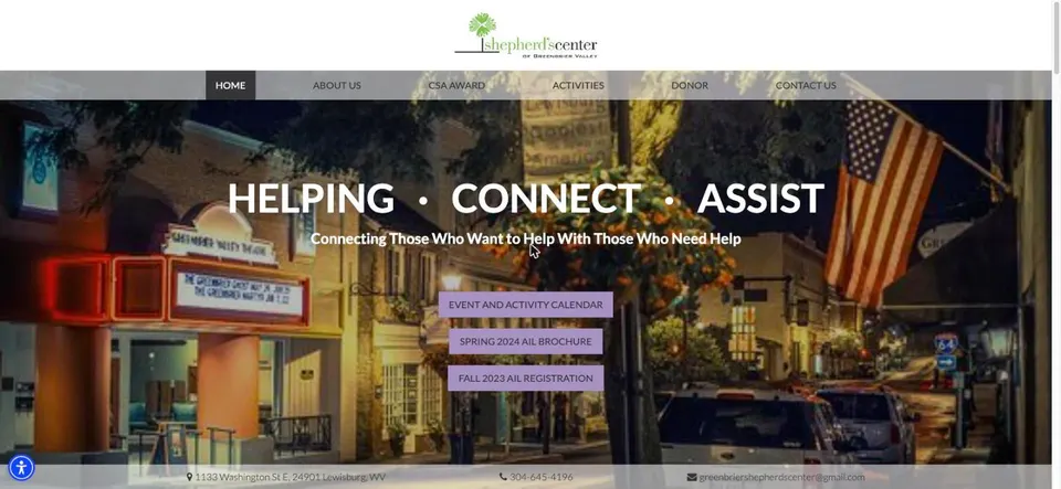 Shepherd’s Center of Greenbrier Valley website as it launched
