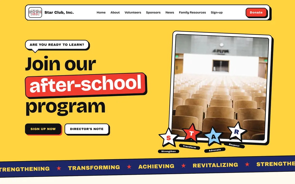 STAR Club, Inc. design refresh concept
