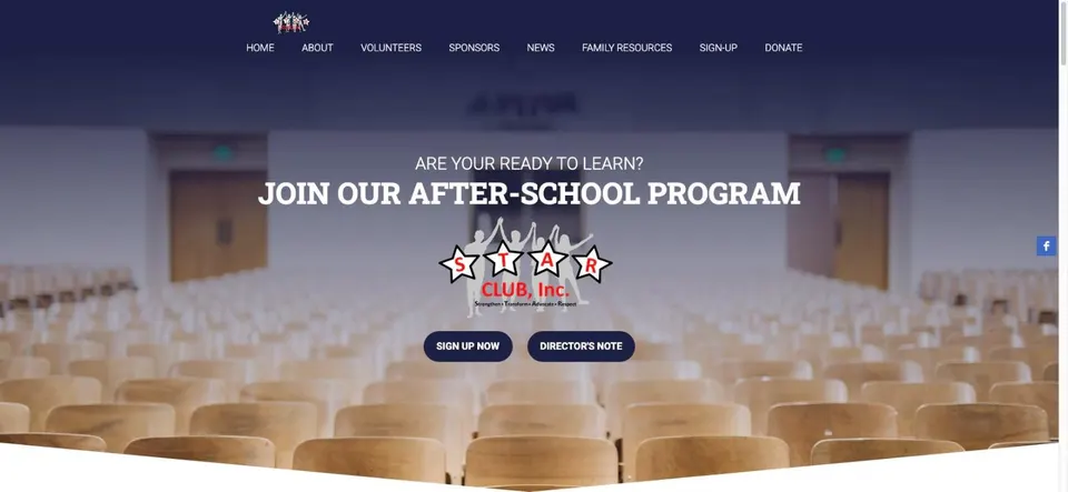 STAR Club, Inc. website as it launched