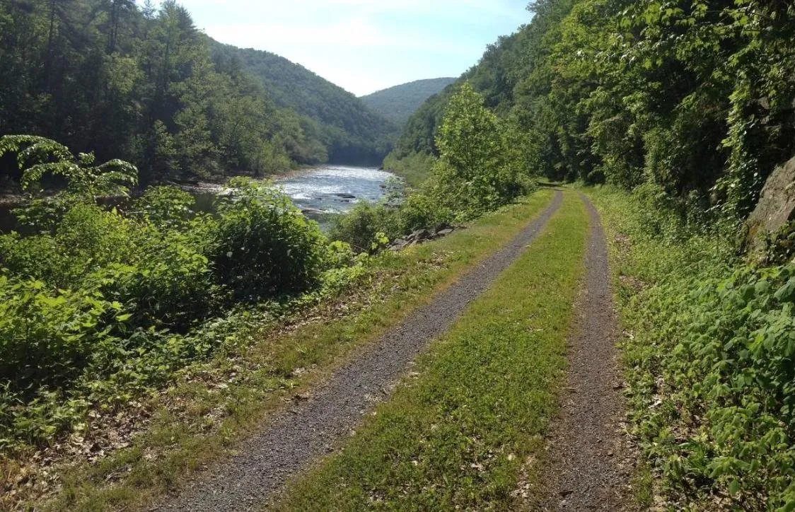 The Greenbrier River Trail beside the river